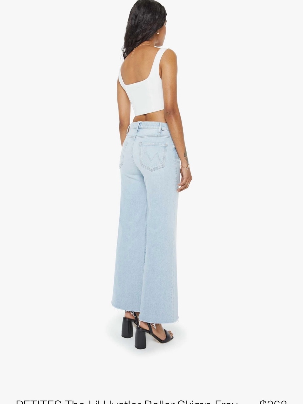 MOTHER Lil Hustler Roller Skimp Light Blue Wide-Leg High-Rise Jeans
